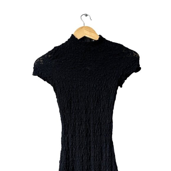 NWT Windsor Maxi Mesh Summer Size XS Black Textured Chic Sheer Lace Dress - Picture 5 of 12